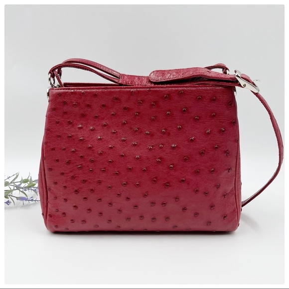 Genuine Ostrich Leather Crossbody Bag - Picture 1 of 14